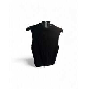 Crossroads Black Sleeveless Open Knit Pullover Sweater Size XL 18
